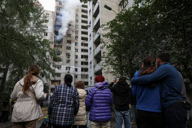 Aftermath of a Russian drone attack in Kyiv