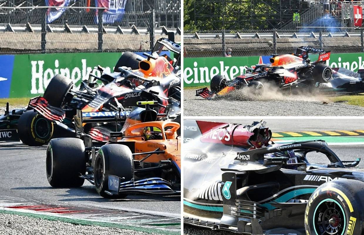 VIDEO Strašan sudar u Monzi! Verstappen prešao Hamiltonu preko glave, izbjegao tragediju