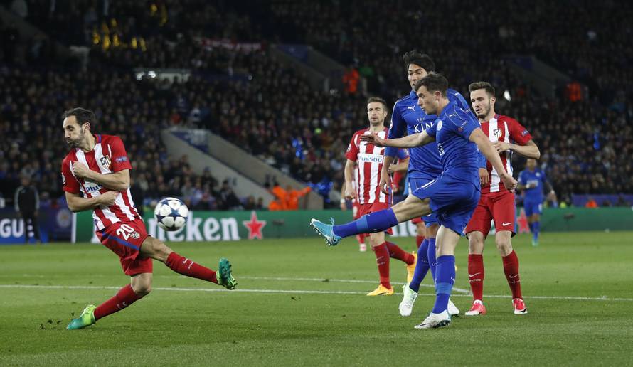 Leicester City's Ben Chilwell shoots at goal