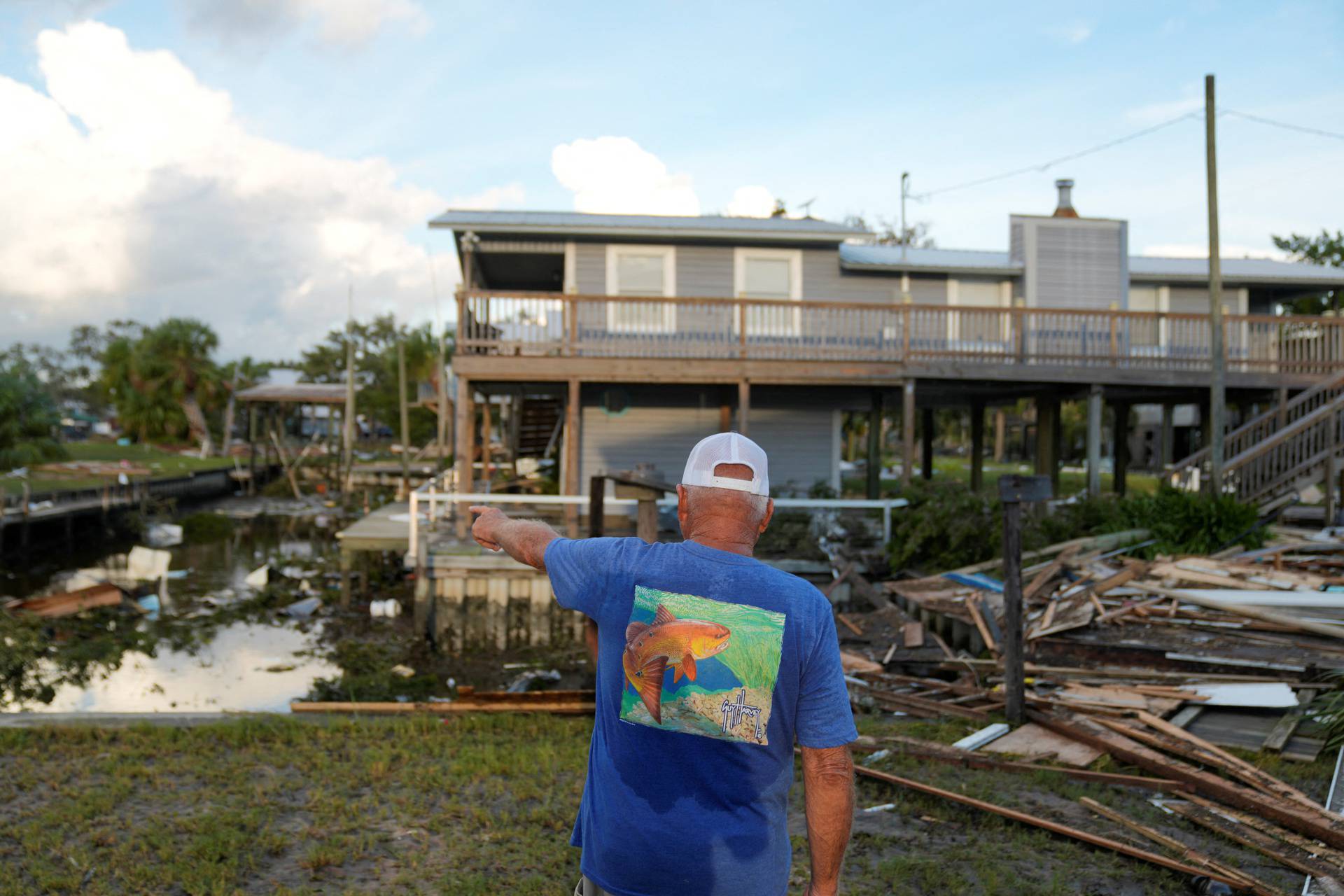 Aftermath of Hurricane Idalia in Horseshoe Beach, Florida