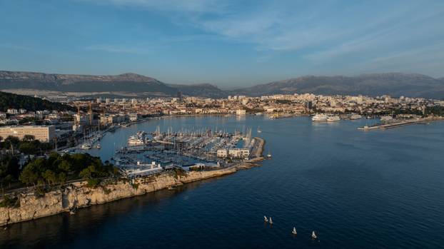 A drone view of Split
