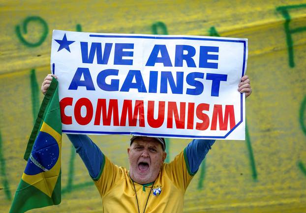 Supporters of Brazil's President Jair Bolsonaro protest outside military base, in Sao Jose dos Campos