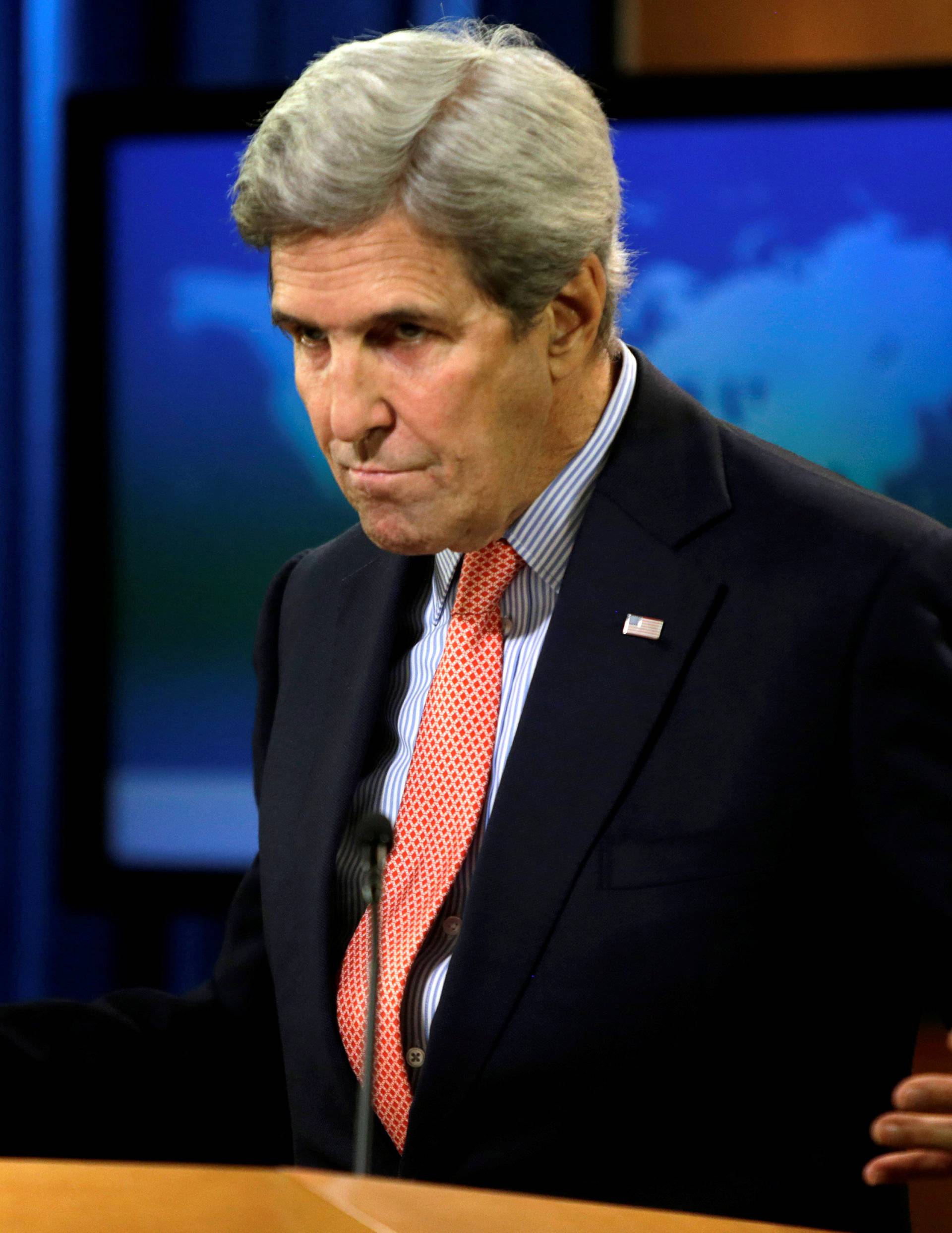 U.S. Secretary of State Kerry makes statement on Syria at State Department in Washington