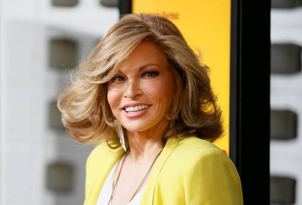 FILE PHOTO: Actor Raquel Welch poses at the premiere of "How to Be a Latin Lover" in Los Angeles