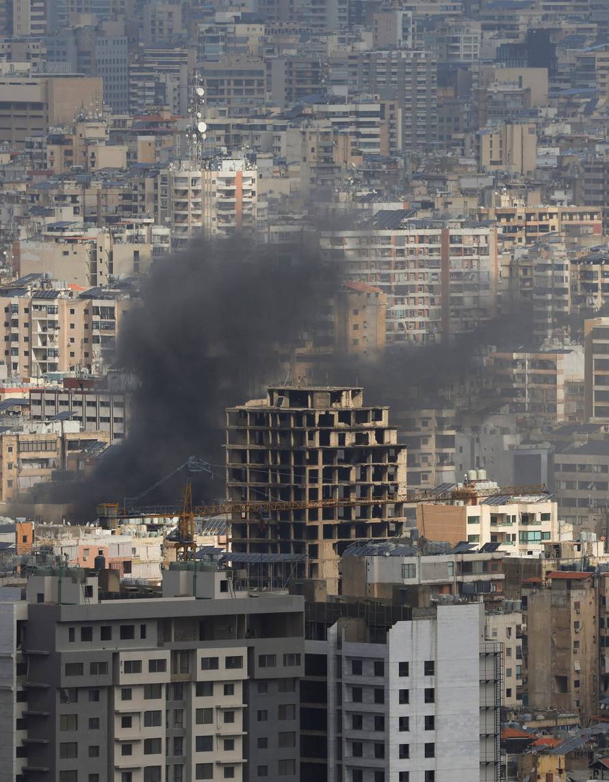 Smoke rises from Beirut's southern suburbs following an Israeli strike