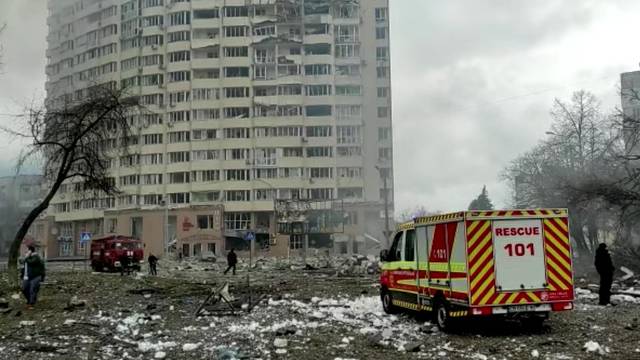 Aftermath of shelling attack in Chernihiv