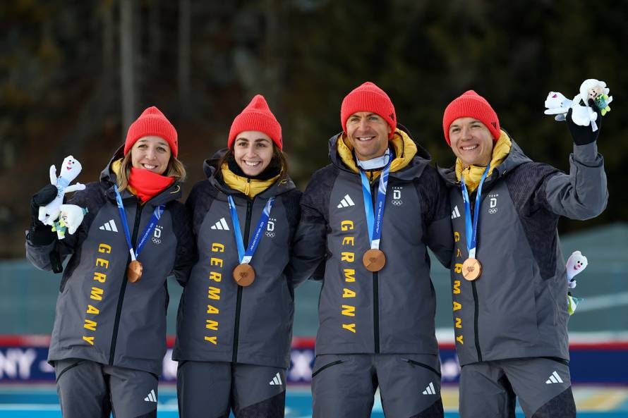 Biathlon - Mixed Relay Victory Ceremony