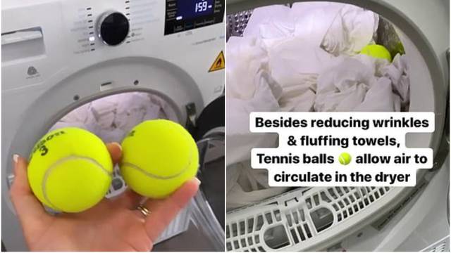 Spriječite gužvanje i mucice u sušilici uz pomoć loptica za tenis