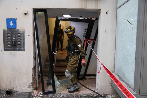 Aftermath of missile attack from Iran on Israel