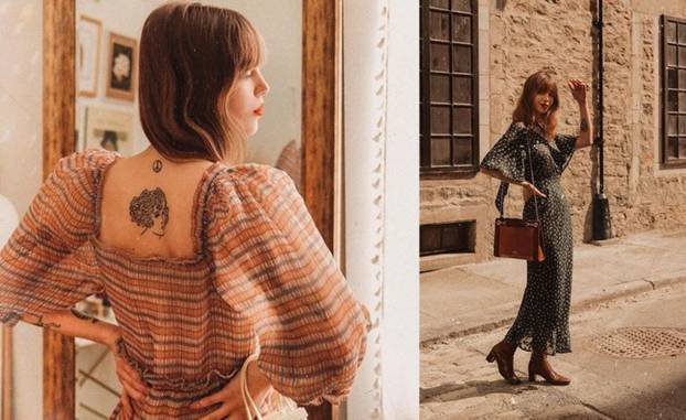 Blogerica  nosi trend sezone - lepršavu haljinu s  puf rukavima