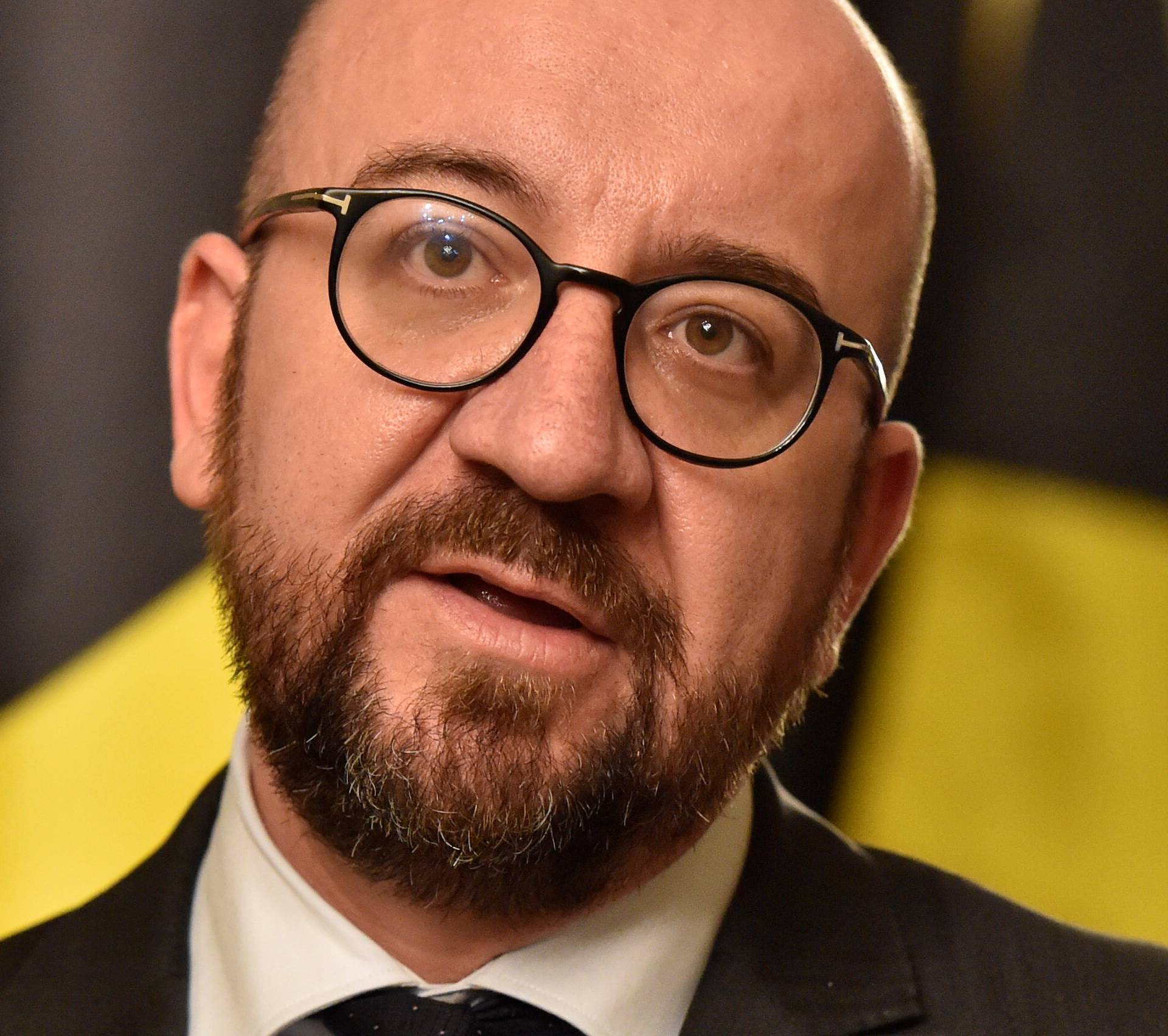 Belgium's Prime Minister Charles Michel holds a news conference in Brussels