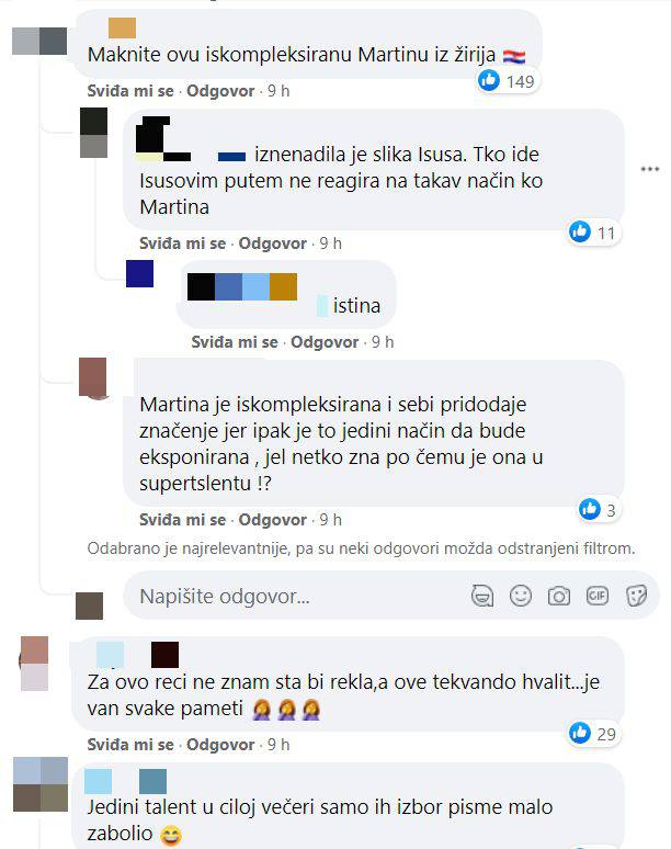 Martina opet ima 'nepotrebne komentare', a Matan je toliko dobar da se oglasio i Thompson