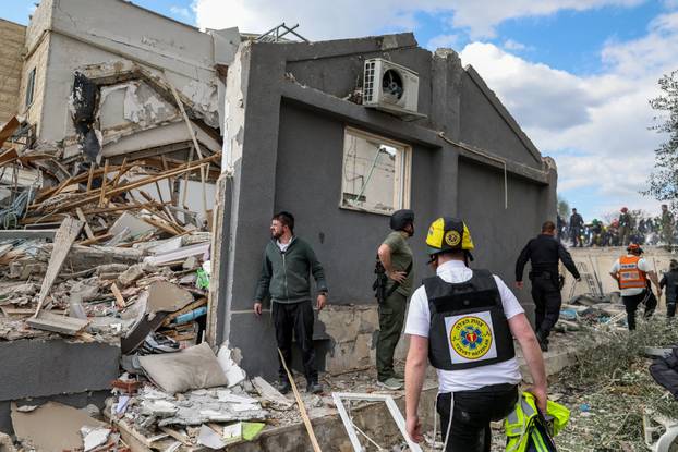 Aftermath of an Iranian strike in Beit Shemesh