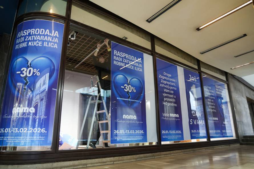 Zagreb: Posljednji radni dan kultne zagrebačke robne kuće Nama u Ilici