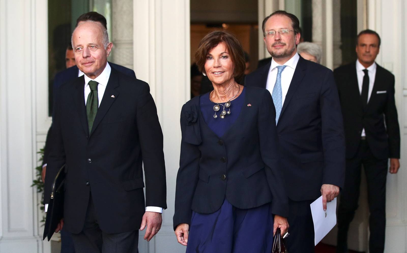 Austrian President Alexander Van der Bellen swears in the provisional cabinet of civil servants in Vienna