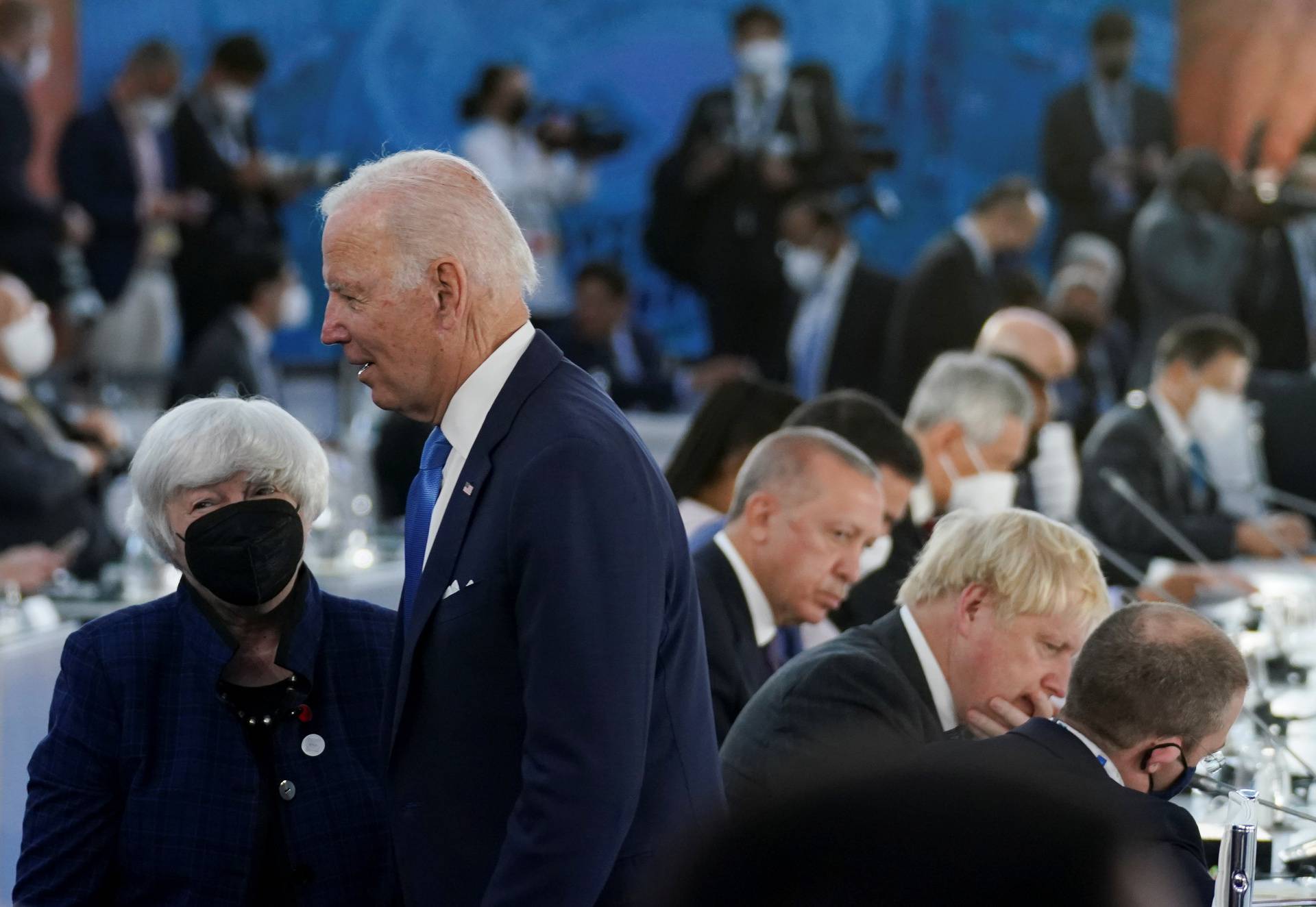 U.S. President Joe Biden attends the G20 summit in Rome