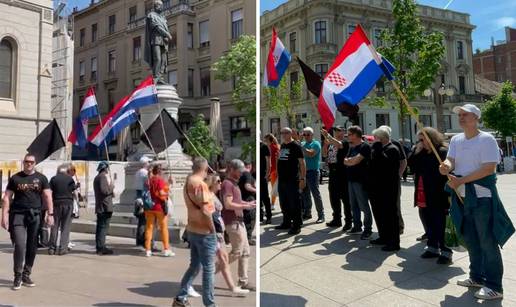 VIDEO Crnokošuljaši sa spornim zastavama pred pravoslavnom crkvom puštali Thompsona!