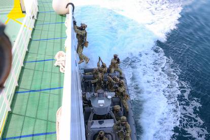 FOTO Hrvatski specijalci u akciji: U vježbi s NATO snagama zauzeli su 'oteti brod kod Krka'