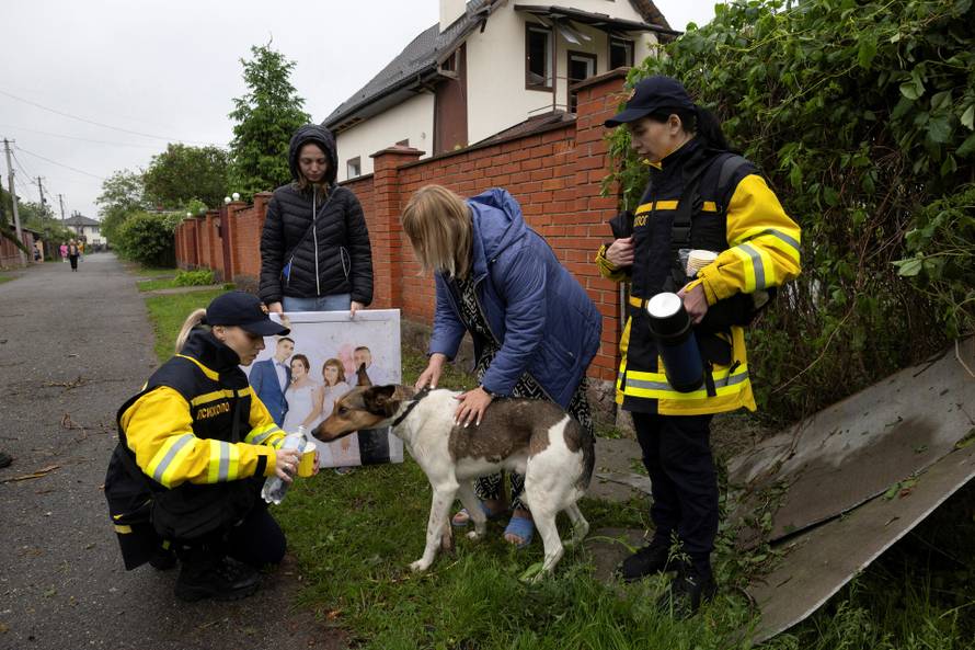 Aftermath of a Russian attack in Kyiv region