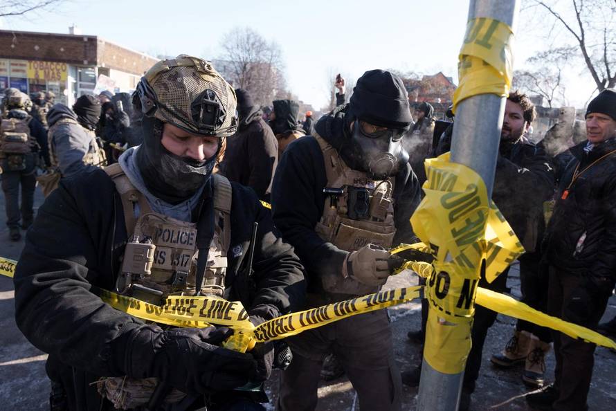 Protest after federal agents fatally shot a man while trying to detain him, in Minneapolis