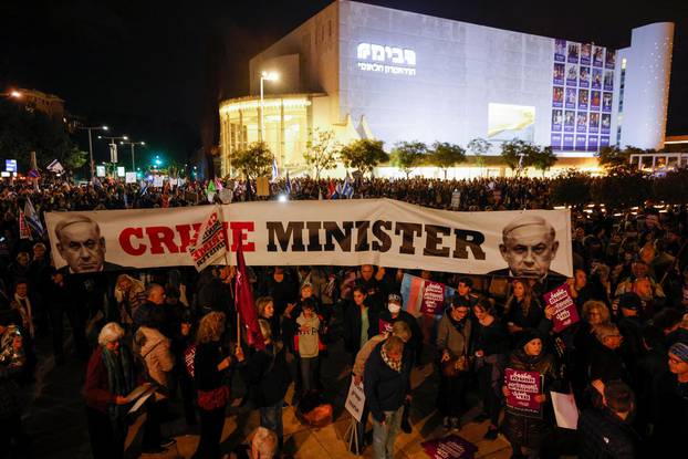 Protest against Israel's right-wing government, in Tel Aviv