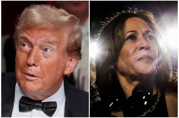 FILE PHOTO: Republican presidential nominee and former U.S. President Donald Trump and Democratic presidential nominee and U.S. Vice President Kamala Harris