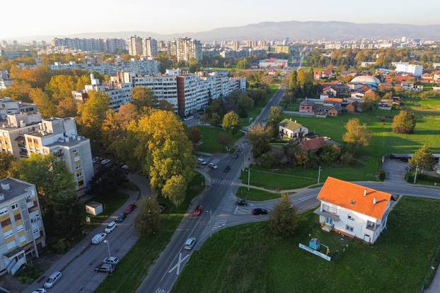 Snimke iz zraka po?etka radova na proširenju i rekonstrukciji Sarajevske ceste u Zagrebu