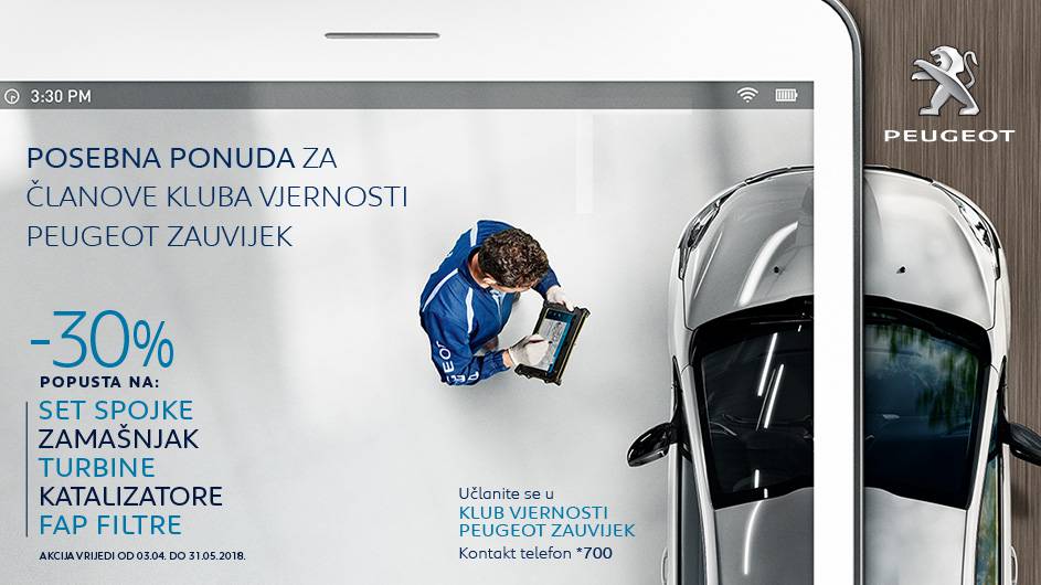 Peugeot servisna akcija za članove kluba vjernosti