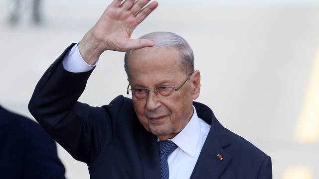 Lebanese President Michel Aoun vacates the palace a day before his term ends