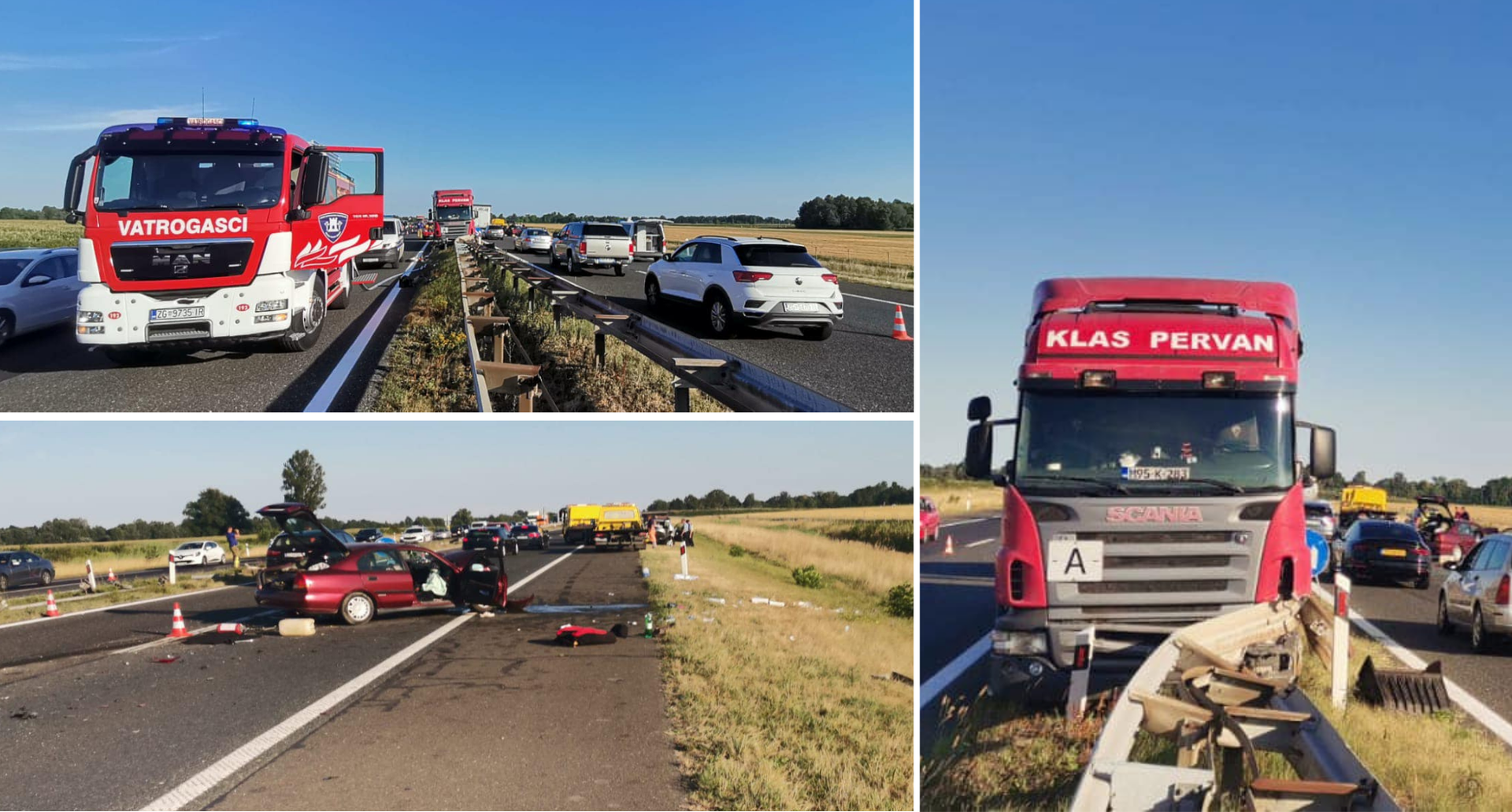 VIDEO  Kamion se na A3 zabio u zaštitnu ogradu, slupala se tri automobila, četvero ozlijeđenih