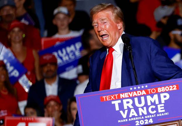 Republican presidential nominee and former U.S. President Donald Trump holds a rally in Las Vegas