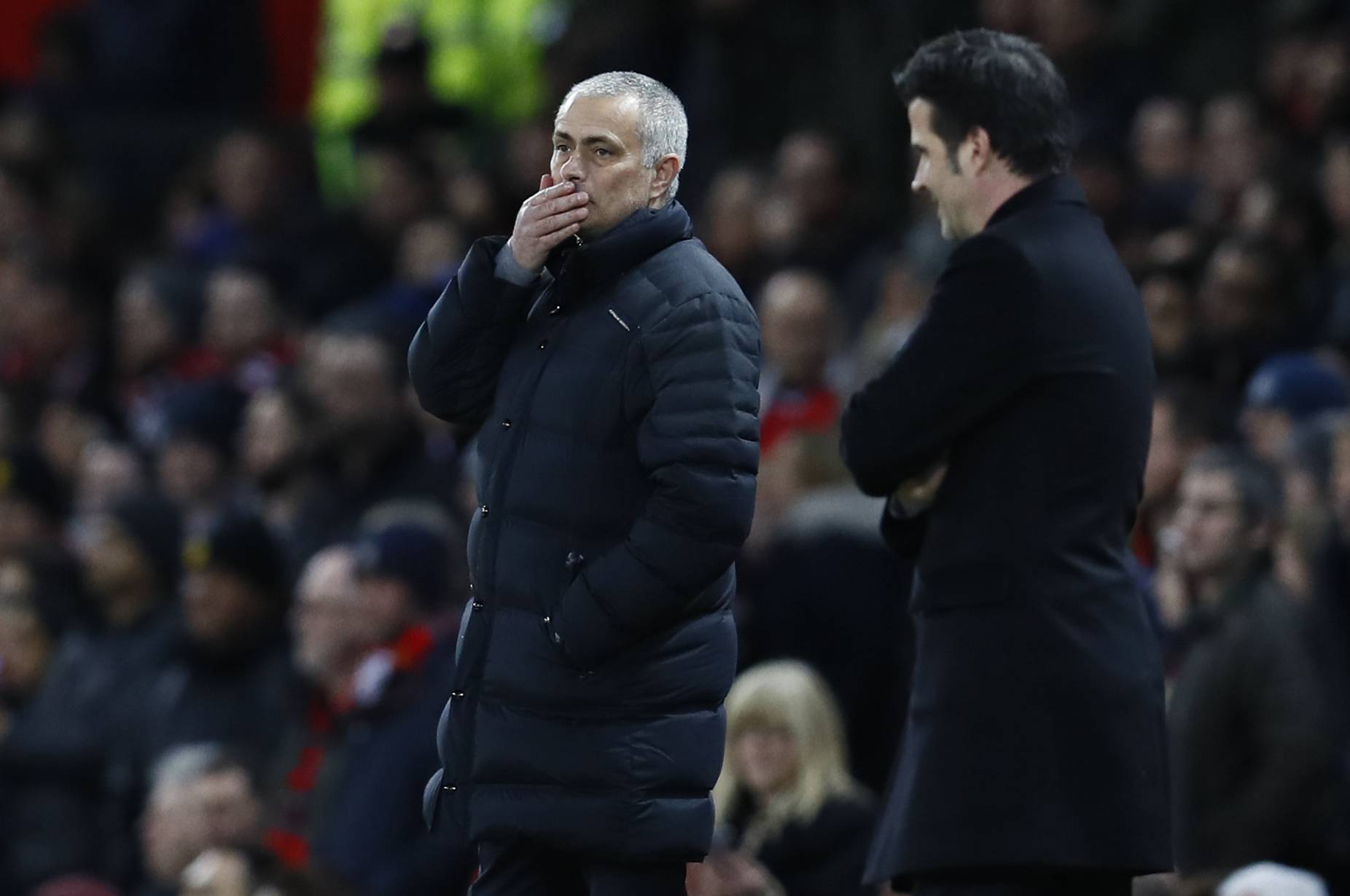 Manchester United manager Jose Mourinho and Hull City manager Marco Silva