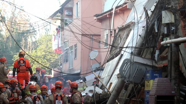 Collapsed building in Rio das Pedras slum, Rio de Janeiro