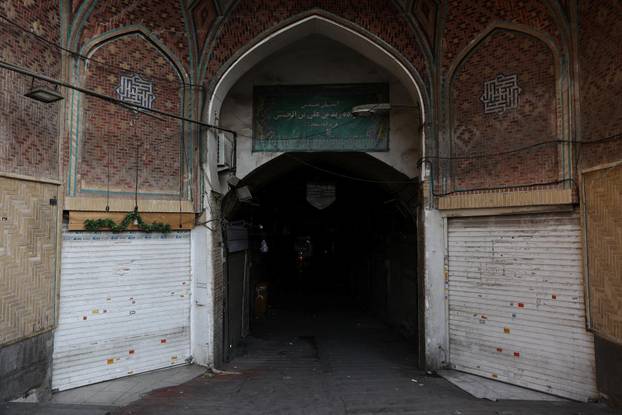 Closed shops in the Tehran Bazaar following the Israeli strikes on Iran, in the centre of Tehran