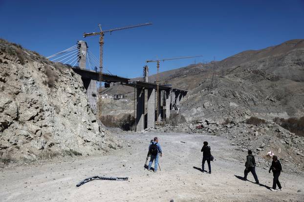 The B1 bridge damaged by a strike, as the U.S.-Israeli conflict with Iran continues, in Karaj