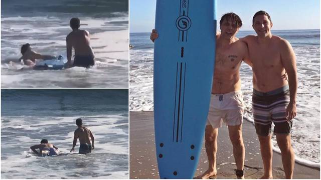 Čombe 'zajahao' valove: Surfao je u Kaliforniji i pao na glavu...