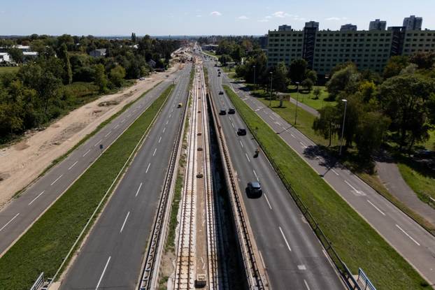 Napredak radova na Sarajevskoj cesti u Novom Zagrebu snimljen iz zraka