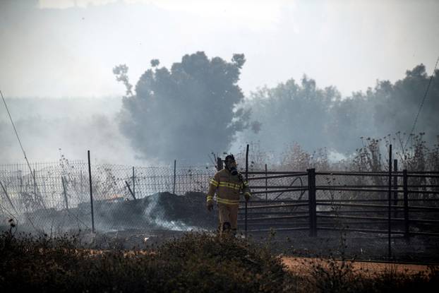 Fire following over border rockets launching to Israel from Lebanon, amid ongoing cross-border hostilities between Hezbollah and Israeli forces, in northrn Israel