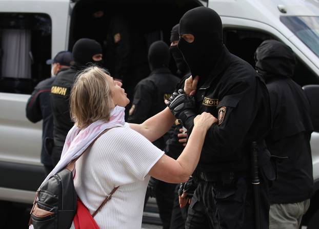 Students protest against presidential election results in Minsk