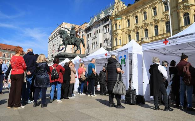 Zagreb: Obilježavanje Svjetskog dana zdravlja na Trgu bana Josipa Jelačića