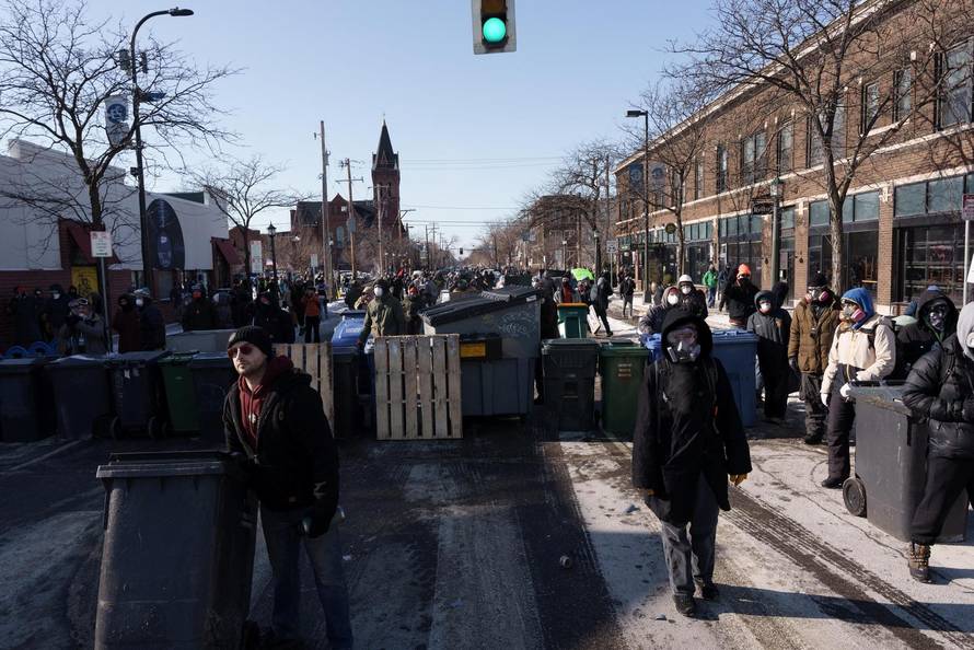 Protest after federal agents fatally shot a man while trying to detain him, in Minneapolis