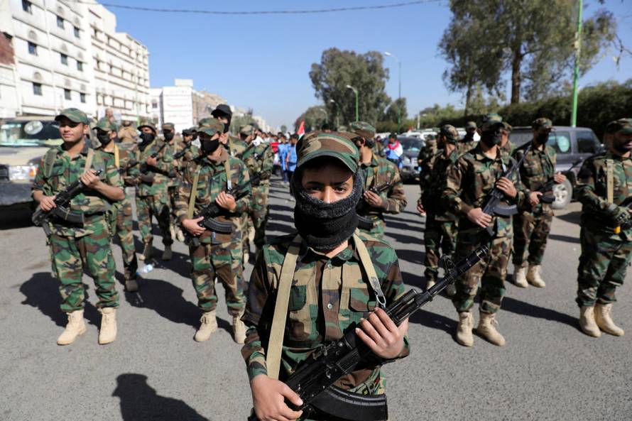 FILE PHOTO: Houthi mobilization trainees parade in Sanaa