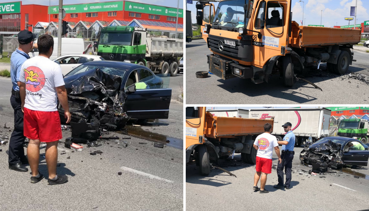Nesreća na Slavonskoj aveniji: Auto smrskan, ima ozlijeđenih