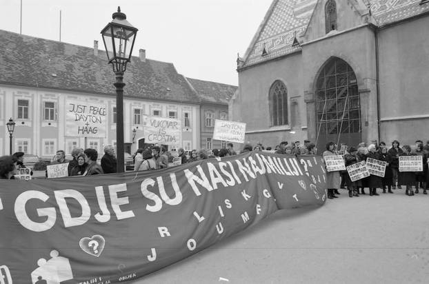 Prosvjed u Zagrebu za sve nastale u Vukovaru, 13.11.1995.