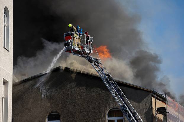 Fire at an apartment building, in Berlin