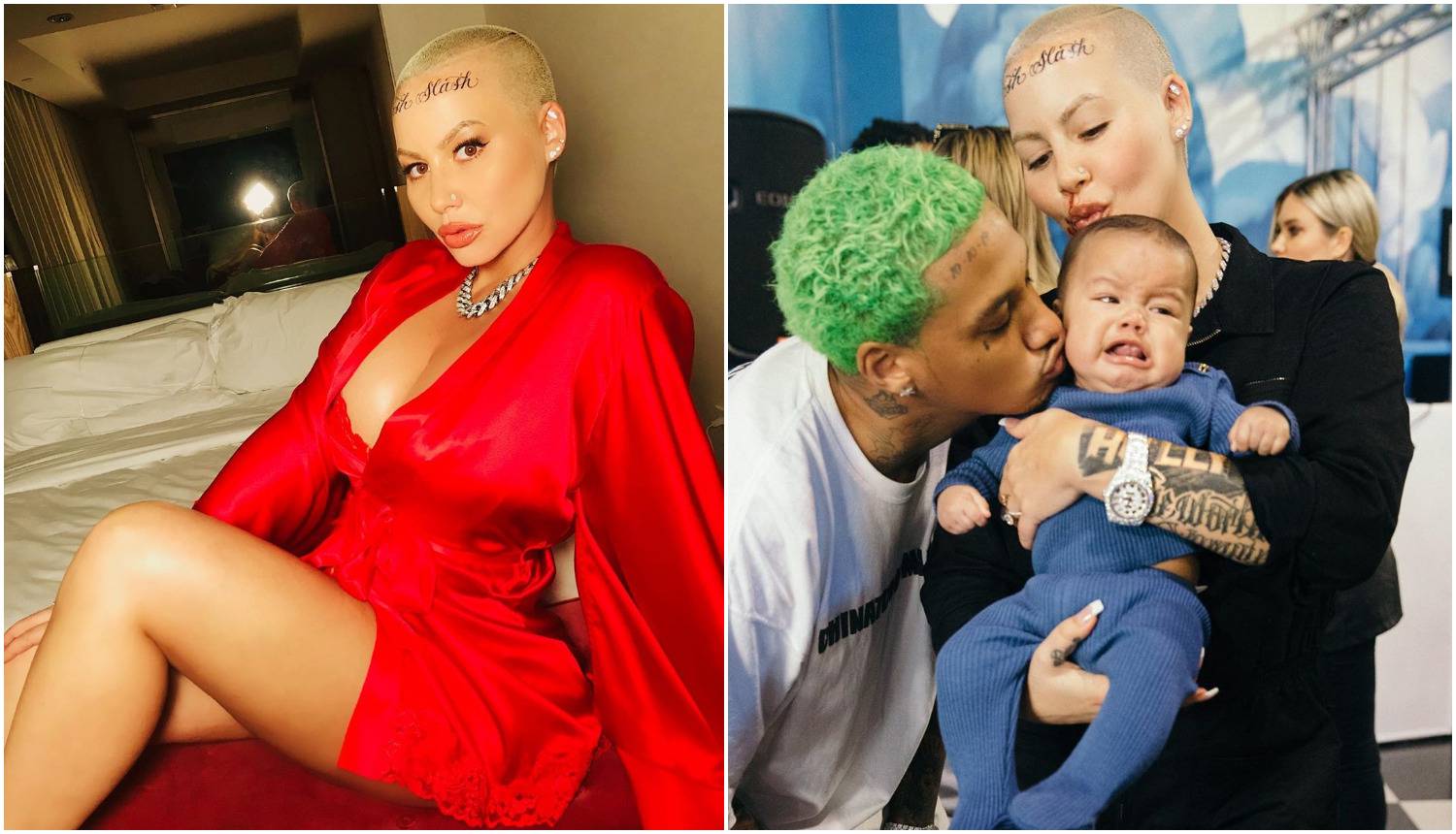 Amber Rose je na sred čela istetovirala imena svojih sinova