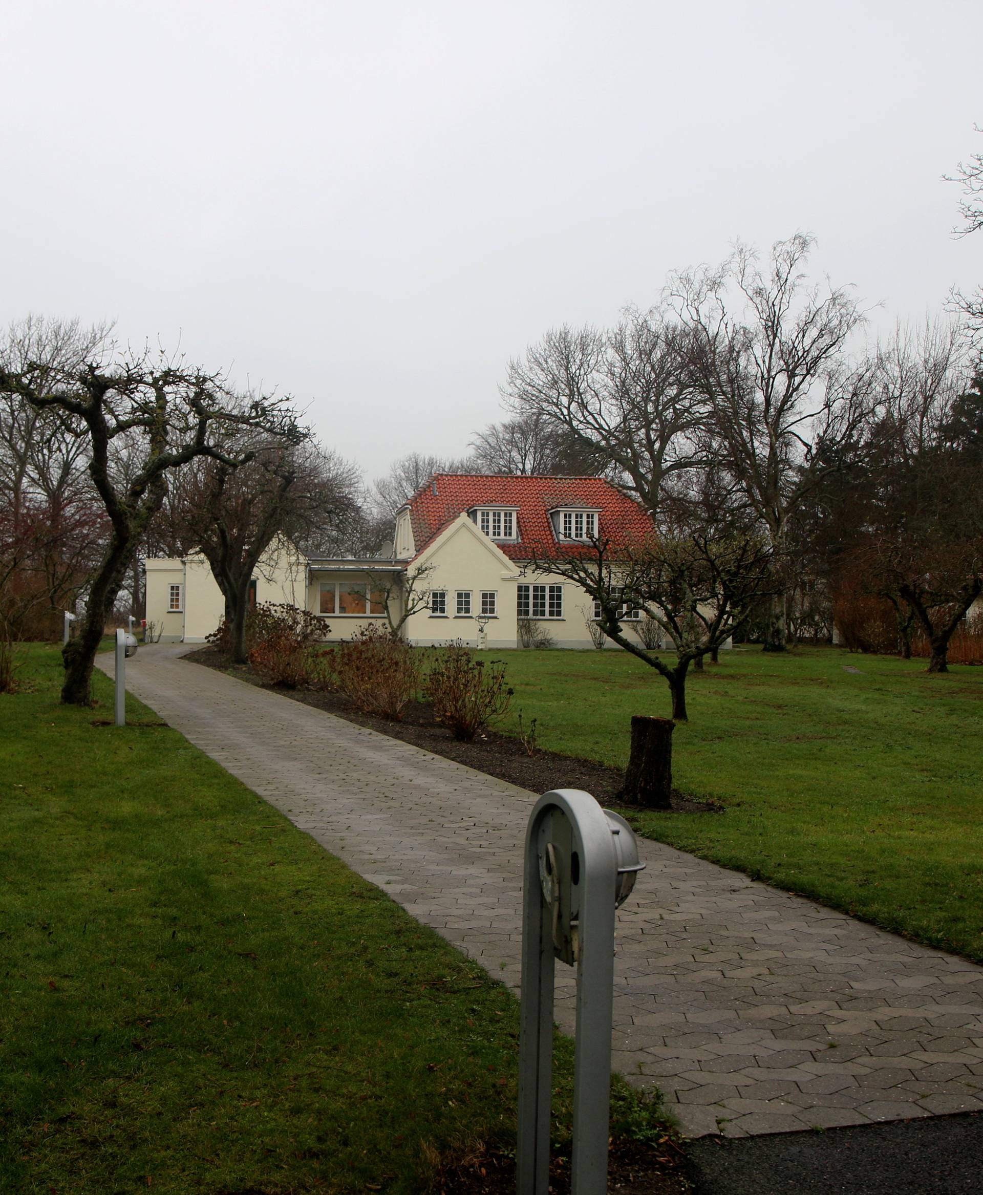 Buildings are seen on Lindholm Island