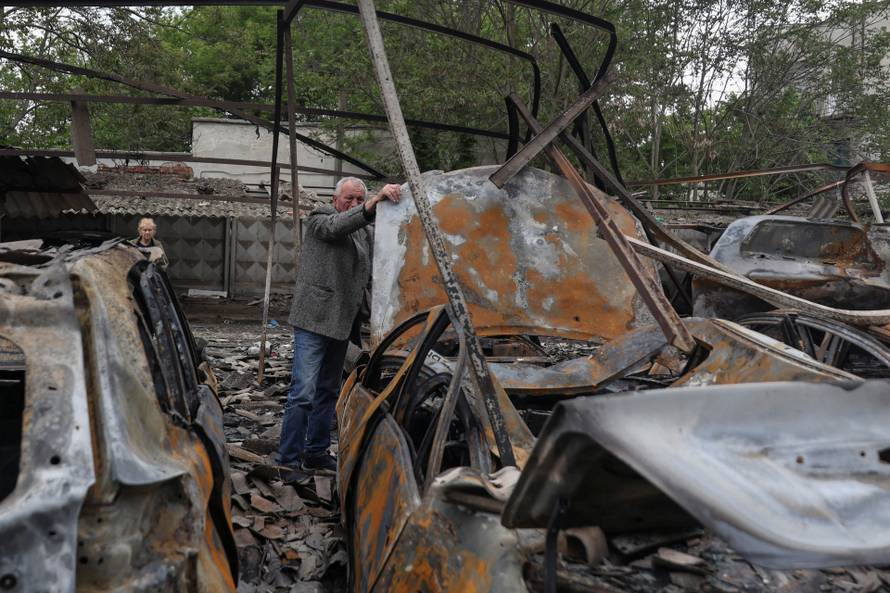 Aftermath of a Russian drone attack in Odesa