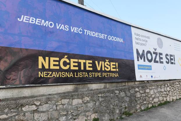 Predizborni plakati Stipe Petrine u Šibeniku