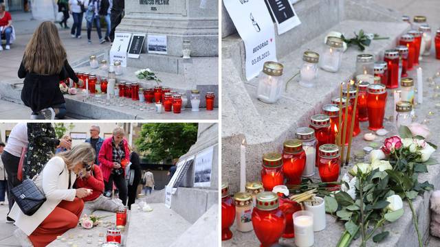 VIDEO Zagrepčani pale svijeće za ubijene iz beogradske škole